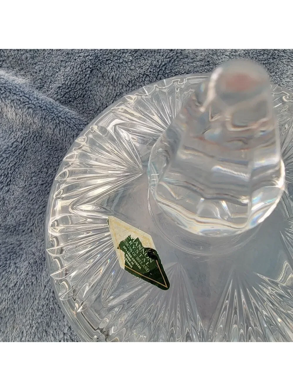 Vintage Shannon Crystal Leaded Crystal Round Powder Bowl with Lid Trinket Box
